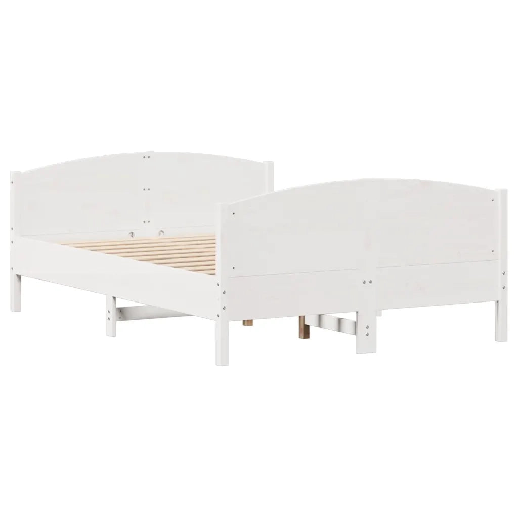 Letto senza Materasso Bianco 120x200 cm Legno Massello di Pino 3301792