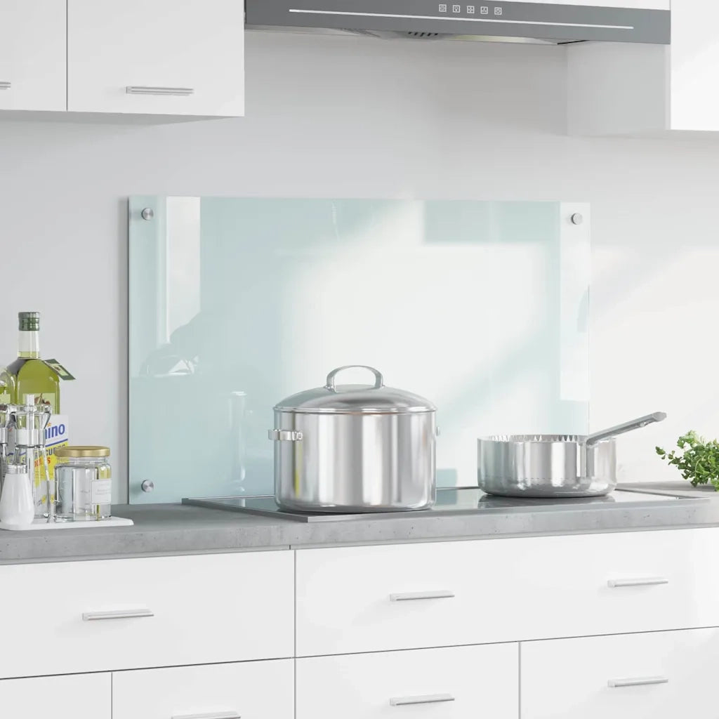 Rivestimento da Cucina-Paraschizzi per Cucina Bianco 90 x 50 cm vetro temperato