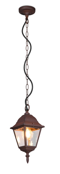 Lampada a Sospensione da Esterno Attacco E27 in Alluminio Ruggine