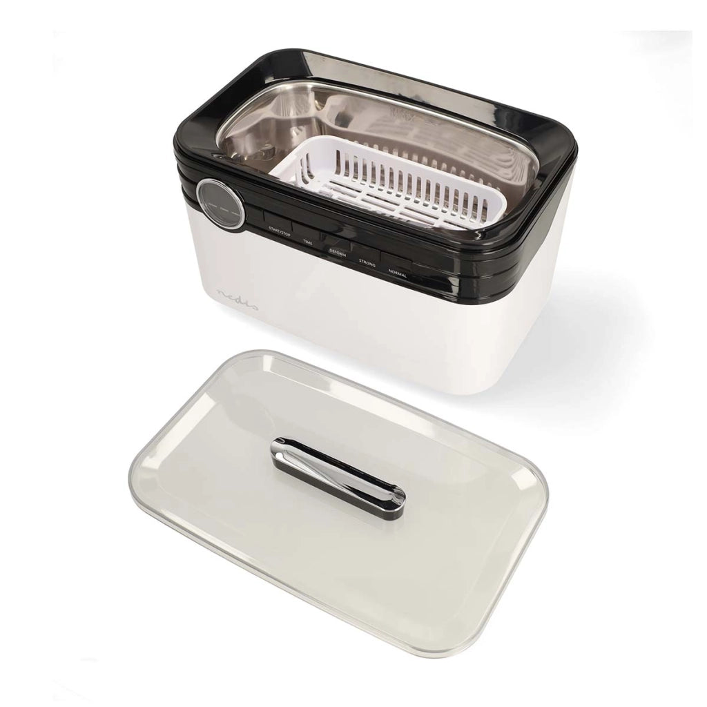 Pulitore Gioielli 1800 ml LED a ultrasuoni con Timer Bianco Nedis