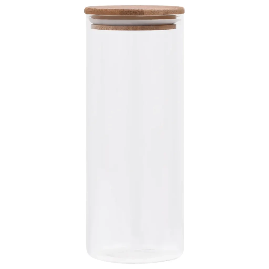 Barattoli di Vetro con Coperchio in BambÃ¹ 6 pz 1000 ml cod mxl 54738