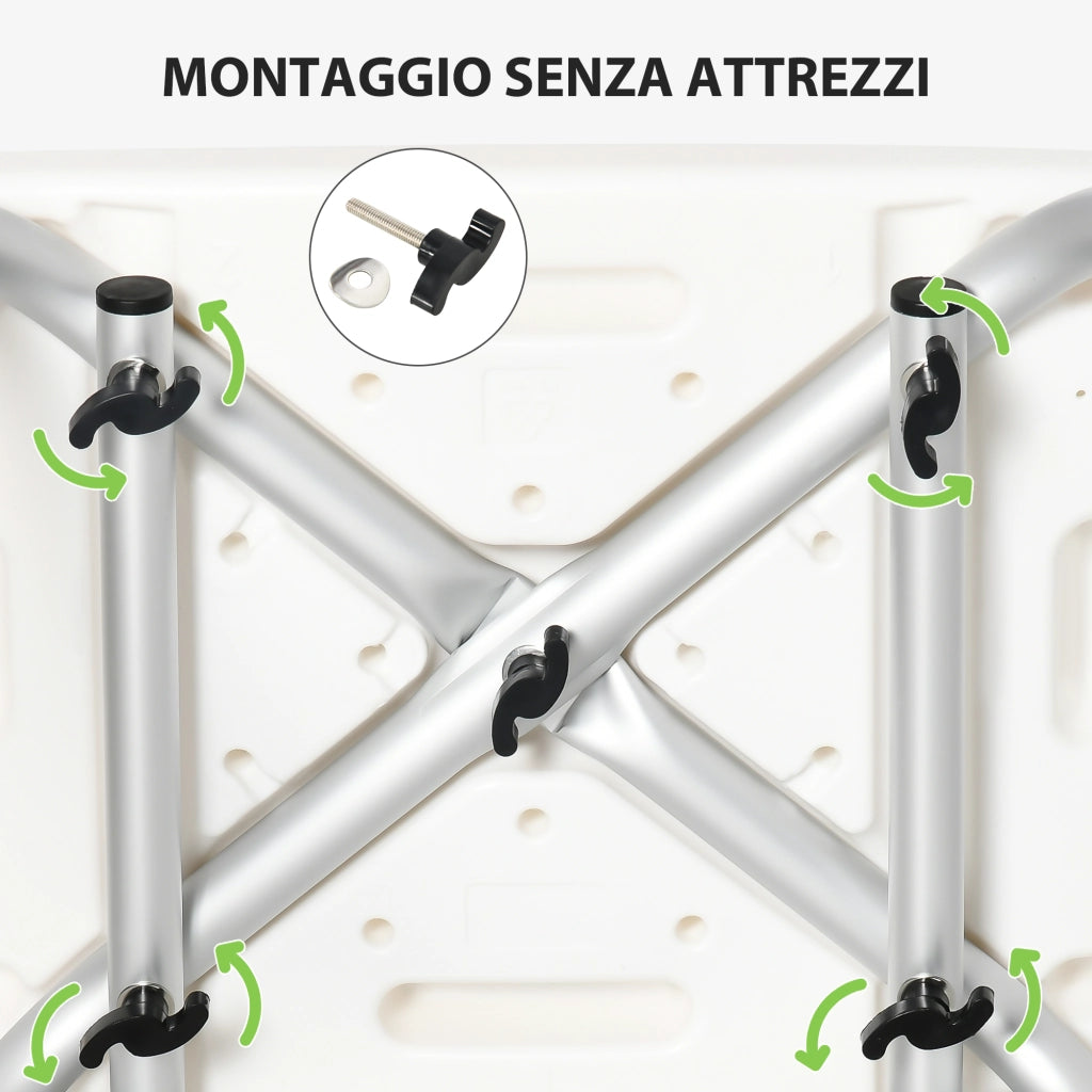 Sedia da Doccia Regolabile ¨C zephmum ¨C Alluminio ed EVA, 51.5x49.5x68.5-81 cm