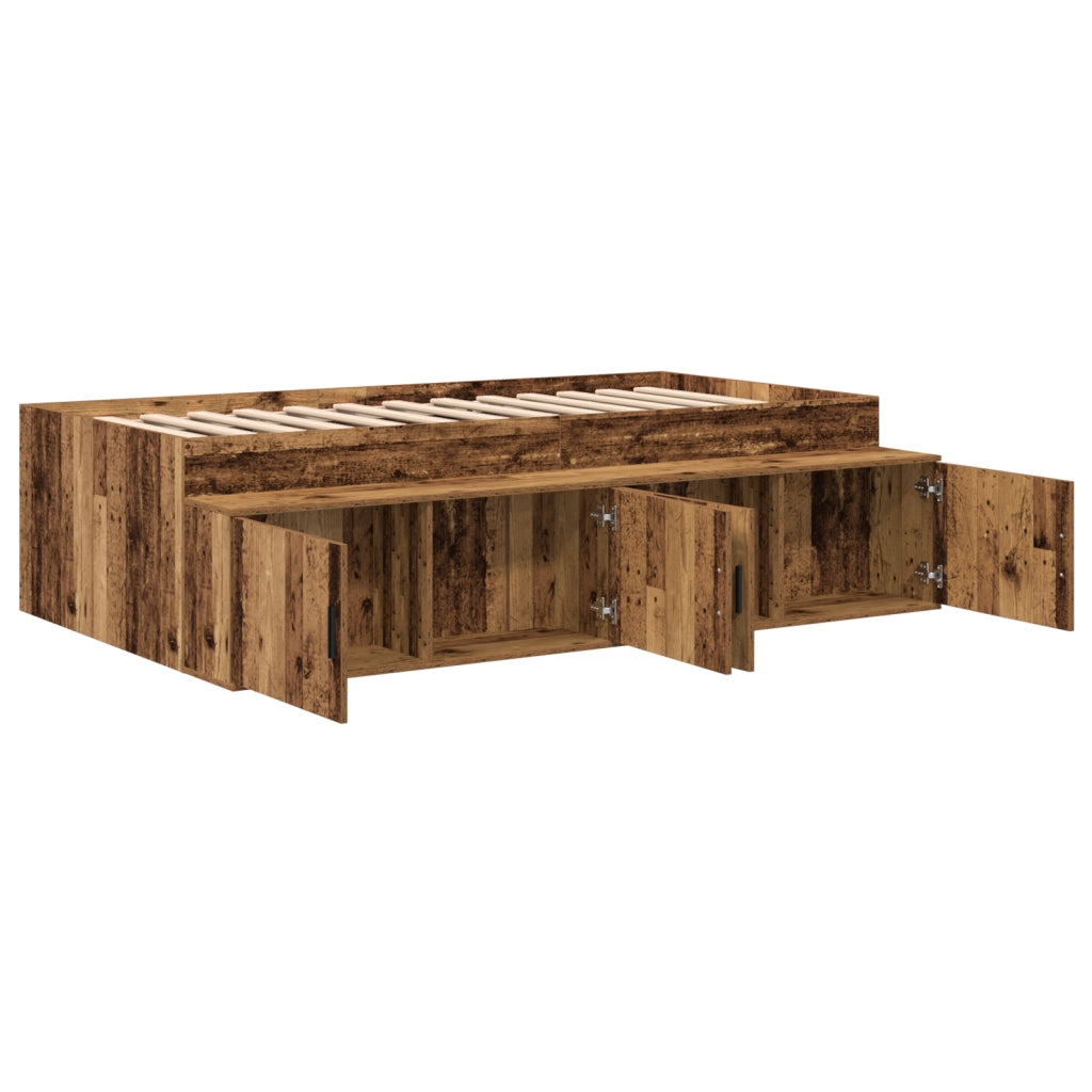 Struttura Letto Contenitore Legno Invecchiato 75x190 cm