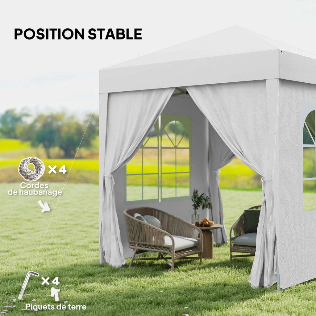 Tonnelle da giardino pieghevole ¨C zephmum ¨C bianco 200x200 cm