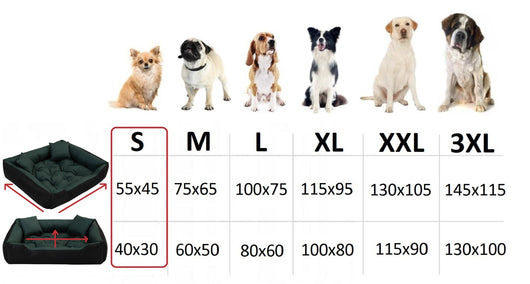 AIO FACTORY 55x45 cm ECCO Letto per cani impermeabile verde