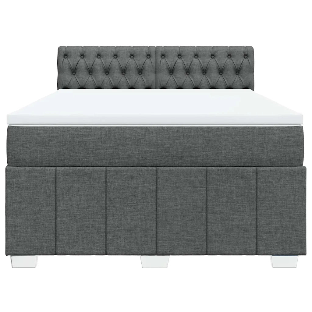 Giroletto a Molle con Materasso Grigio Scuro 140x200cm Tessuto 3287099