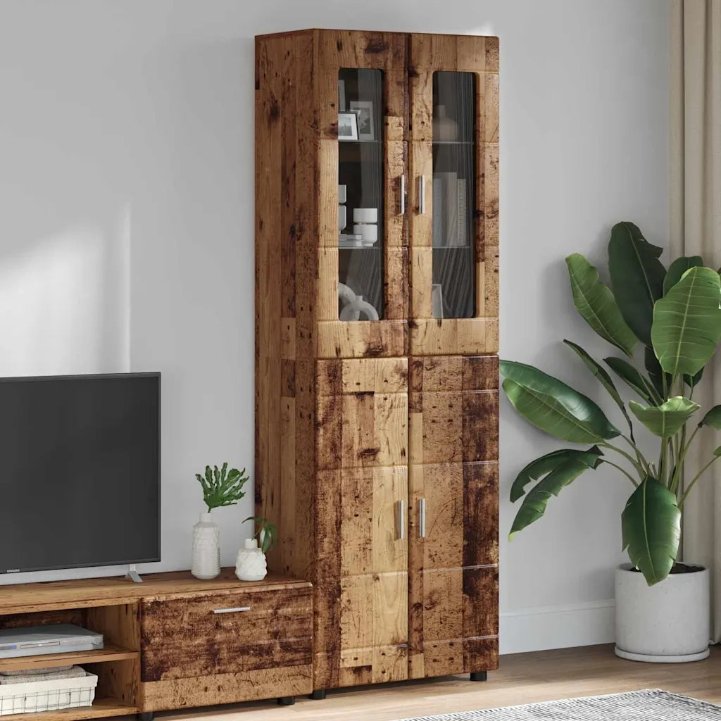 Credenza con lo scaffale FLORIN Legno vecchio 60 x 35 x 182 cm