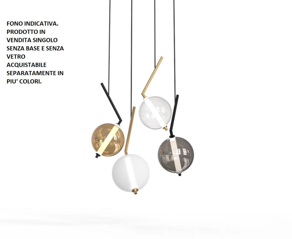 LIU-S1 OS Sospensione 1 luce led struttura ottone spazzolato con base, senza vetri, dimmerabile SDD 2800 - 5000 18W
