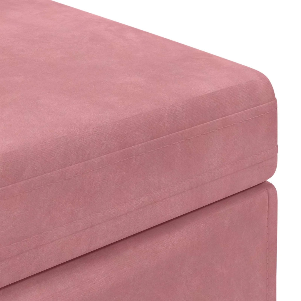 Pouf Rosa 41 x 41 x 40 cm Velluto e Legno Ingegnerizzato
