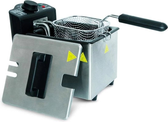 Friteuse elettrica - capacità 15 litri - regolazione di temperatura - filtro di odore - termoregolatore fino a 190 °C - acciaio inossidabile - protezione contro sovraccarico termico - 15 litri