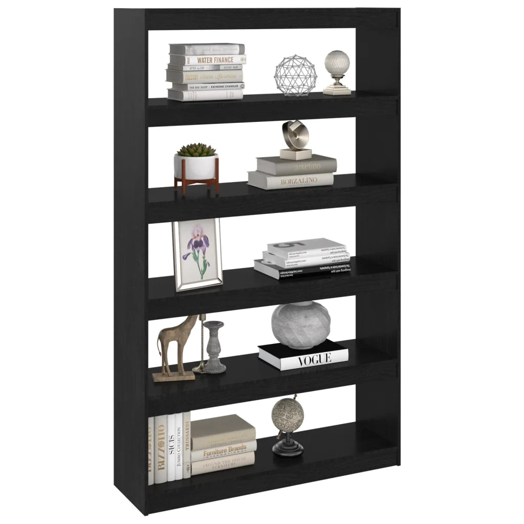 Libreria/Divisorio Nero 100x30x167,5 cm in Legno di Pino 808227