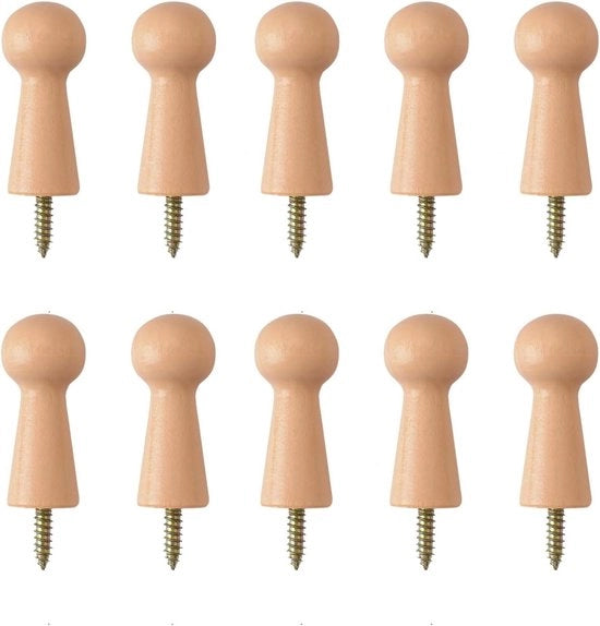 Maniglione Premium per Asciugamani - 10 Pezzi - Maniglia in Legno - Bagno - Porte - Armadi