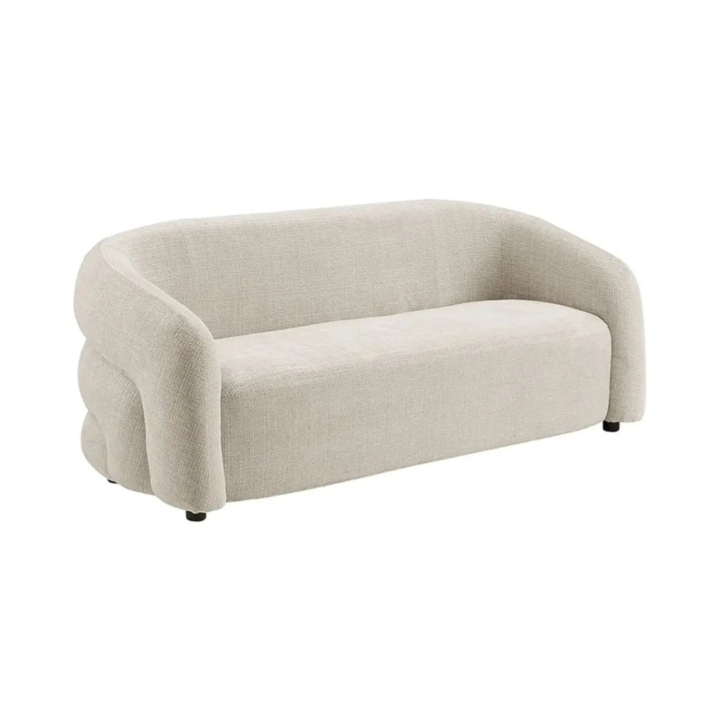 Divano retto NUAGE bianco – Divano design in tessuto di ciniglia