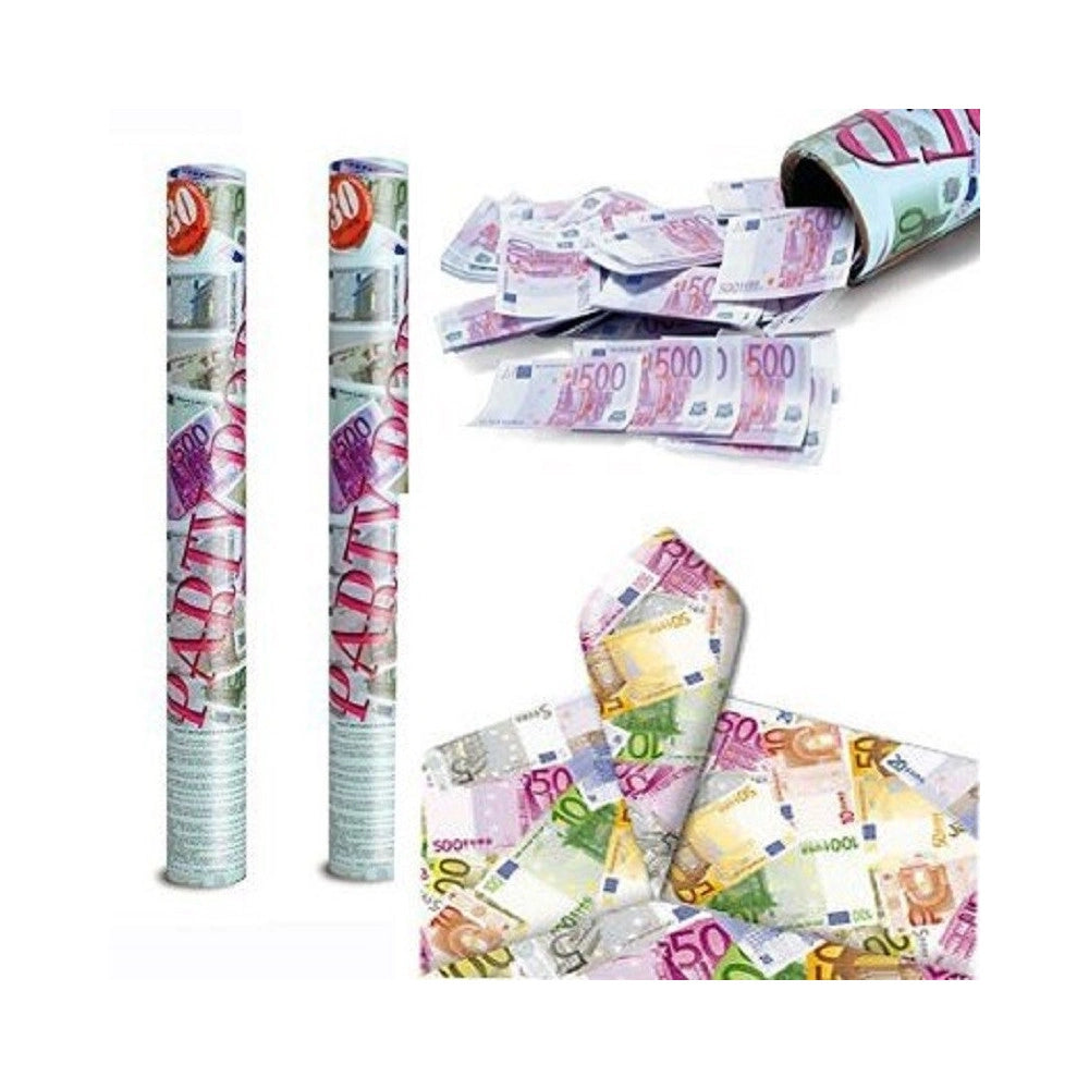 Trade Shop - Set 2 Tubi Sparacoriandoli Soldi Banconote Tubo 60 Cm Festa Laurea Matrimonio -