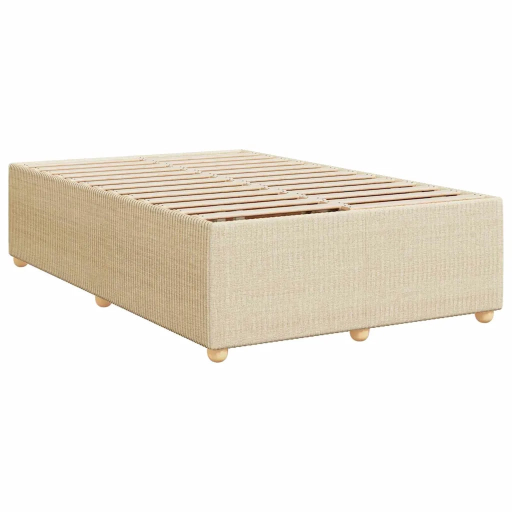 vidaXL Giroletto a Molle con Materasso Crema 120x190 cm in Tessuto