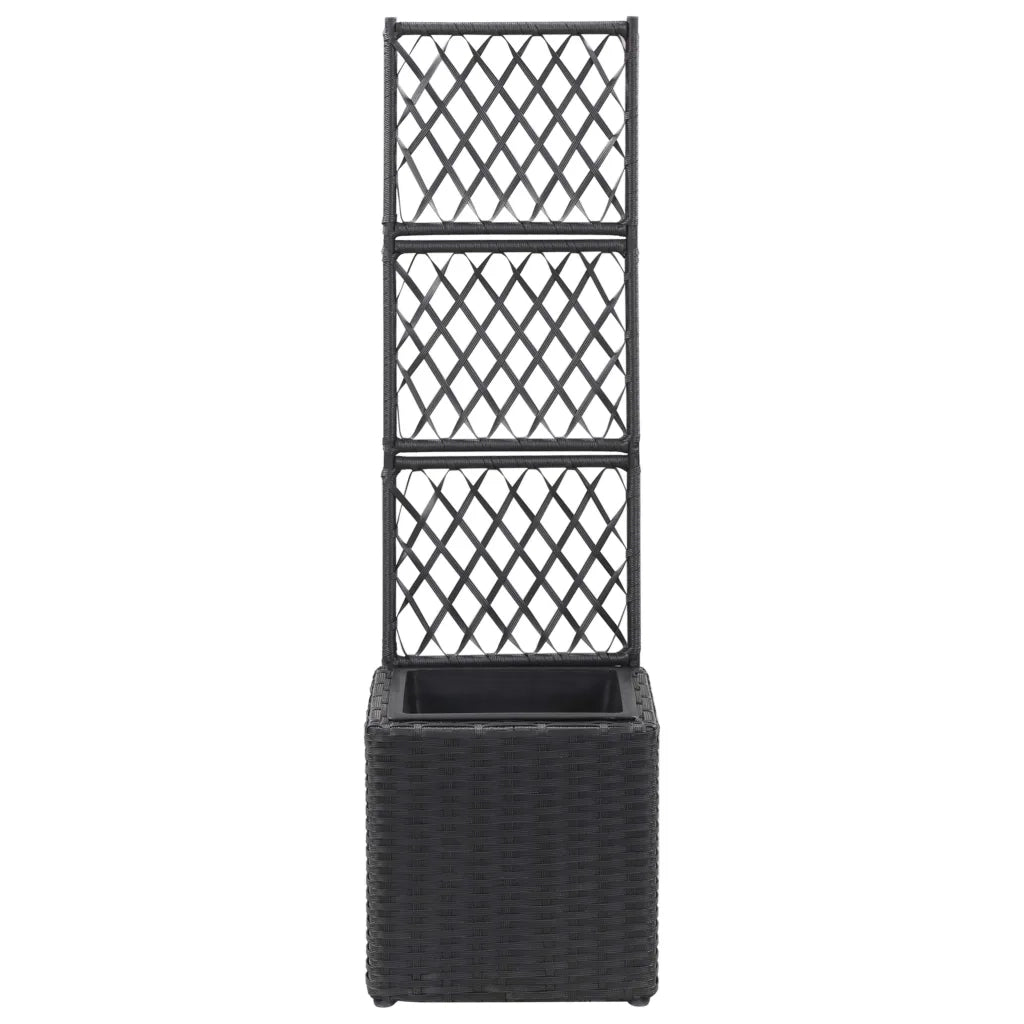 Letto Rialzato con Traliccio 1 Vaso 30x30x107cm Polyrattan Nero cod mxl 43459