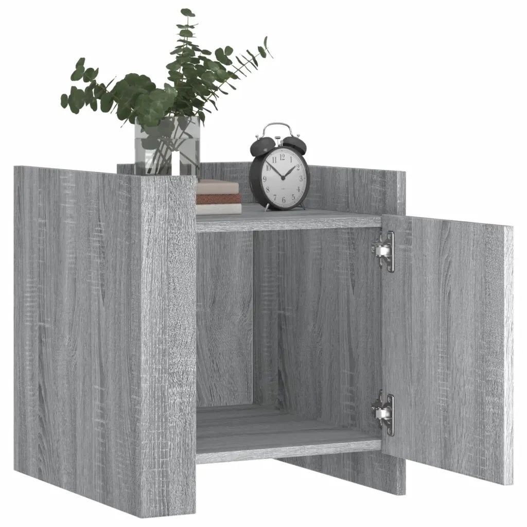 Comodino-Tavolino da notte Grigio Sonoma 45x50x50 cm in Truciolato 796056