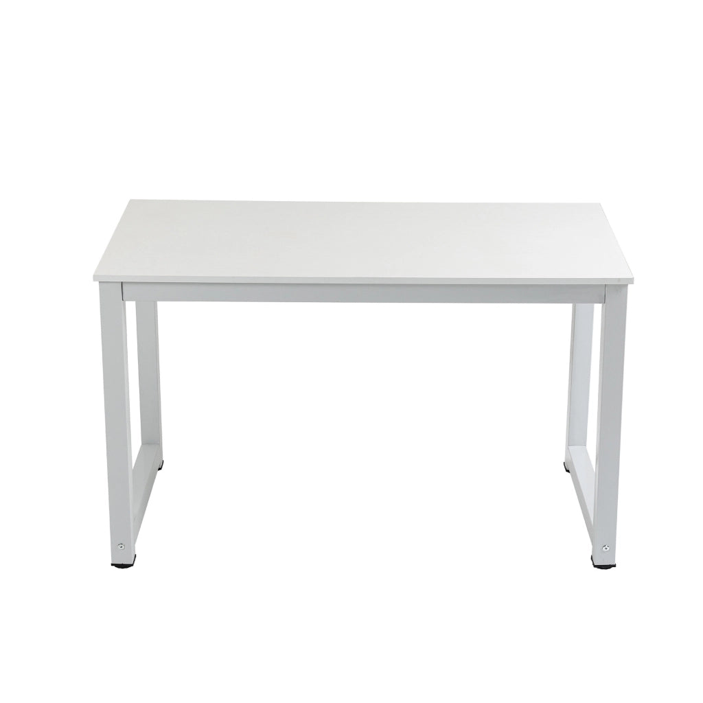 Scrivania angolare bianca in MDF e metallo