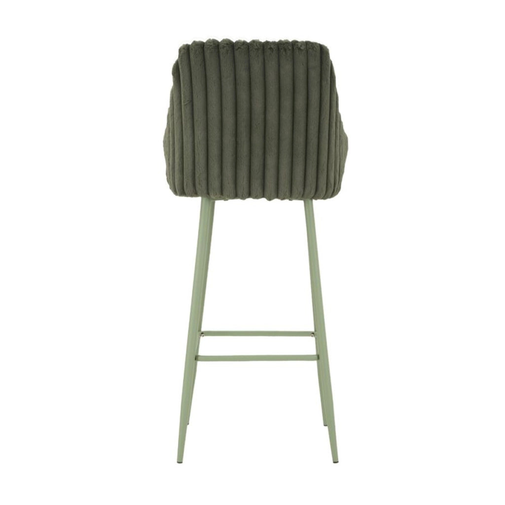 Set di 2 Sgabelli Alti VKH882, Verde, Poliestere, 52x46x111 cm