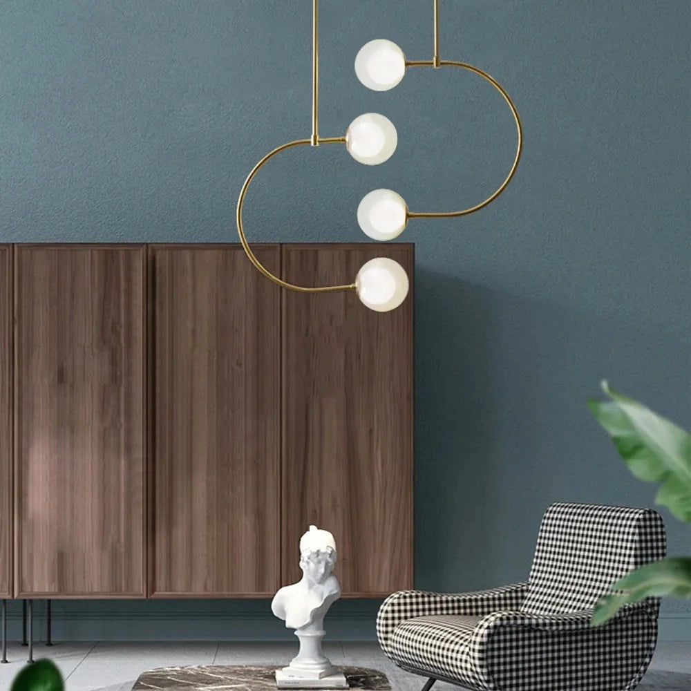 Lampada A Sospensione Sfere Di Vetro APP639-4CP Oro