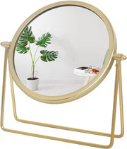 Specchio 360 gradi rotante a muro - Specchio da tavolo e trucco in vetro - Specchio da trucco con robusta maniglia a U - Strumenti da trucco per donne - 18x21cm