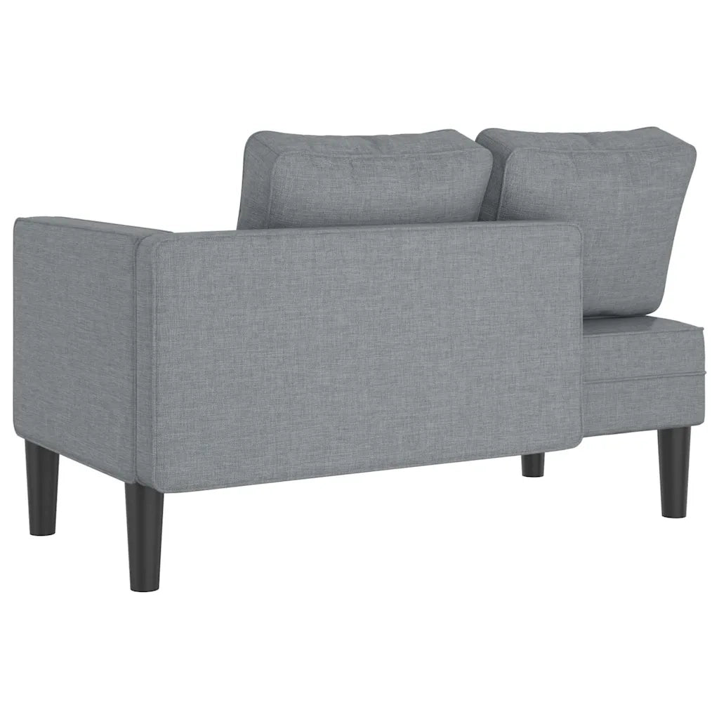 Chaise Longue con Cuscini Grigio Chiaro in Tessuto CFW2691580