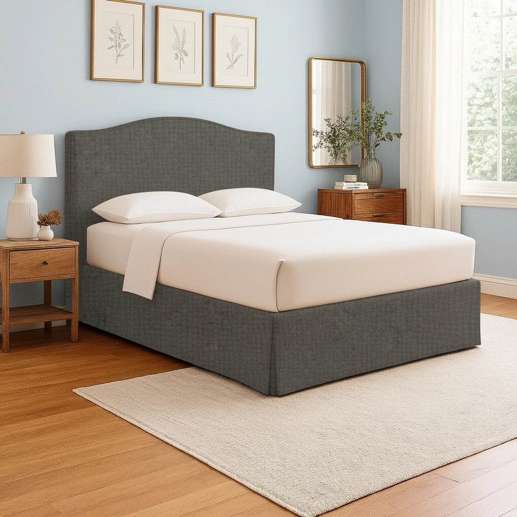 Eccles, Letto Singolo Sfoderabile Made in Italy, Grigio Tortora