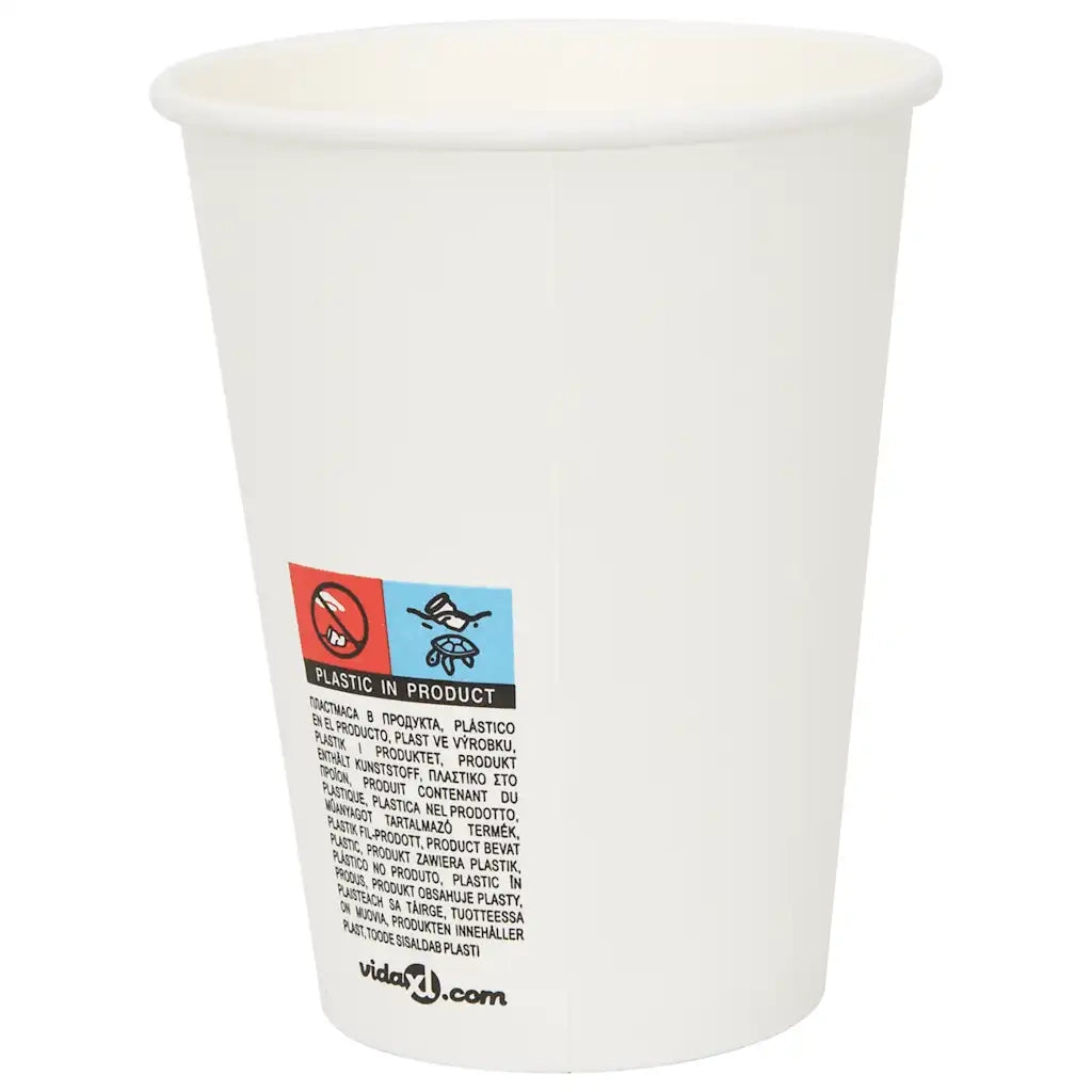 Bicchieri da Caffè in Carta 1000 pz 12oz 300ml Bianco 4102792