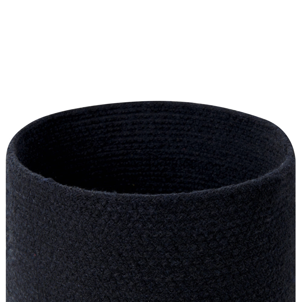 Set di 3 cestini portaoggetti in cotone iuta nero e naturale portabiancheria Boho