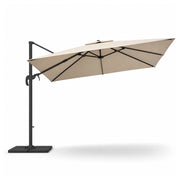 Ombrellone Da Giardino 3X3 M A Braccio Retrattile Per Terrazze Piscina Gazebo Bar Hotel Ambienti Esterni In Acciaio Inossidabile Con Braccio Rotabile 360° Telo 180 G M2 Impermeabile Anti UV Resistente Beige