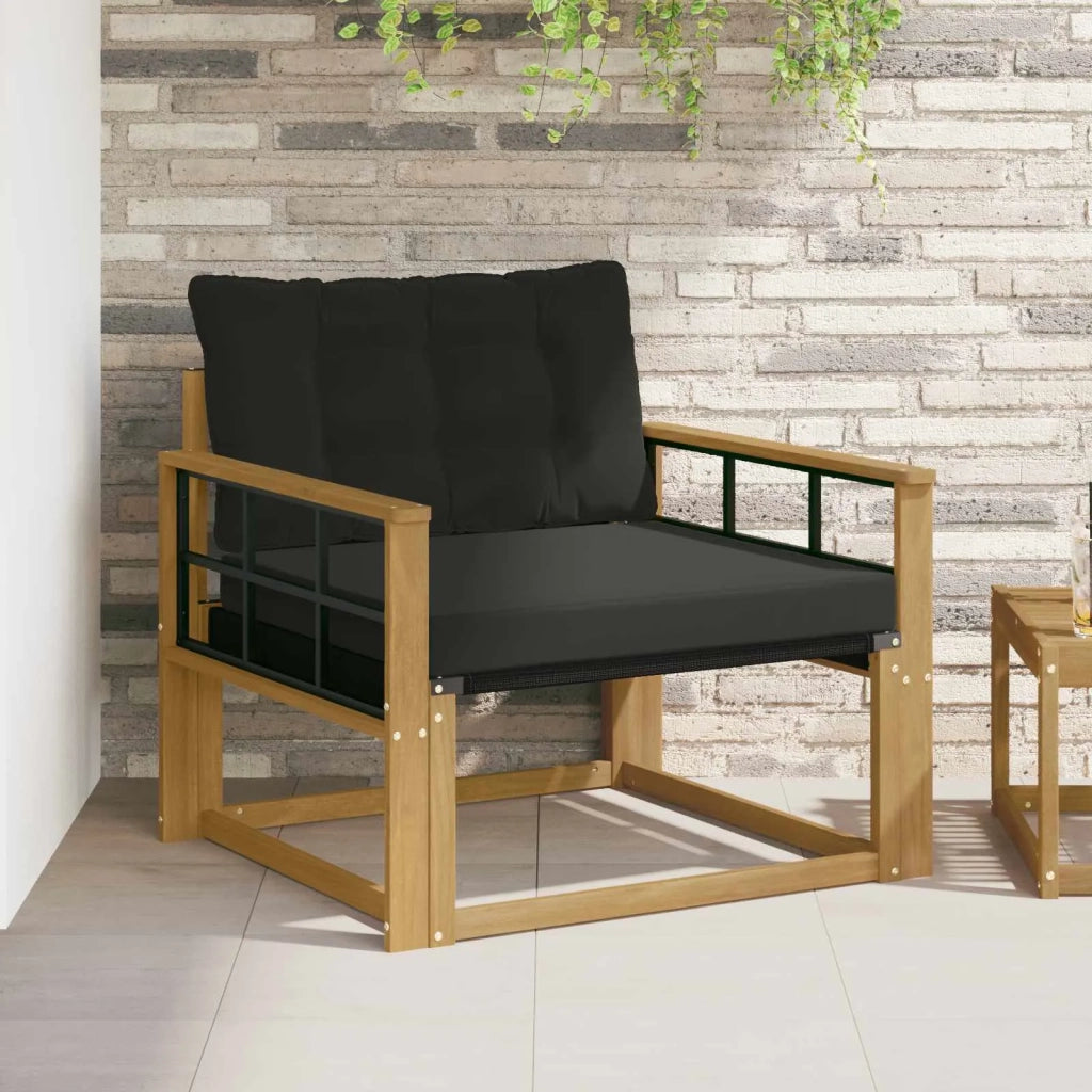 Set di divani da esterno-Sofa da giardino Legno di Acacia Massello e Textilene 532433