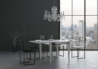 Tavolo Allungabile 90-180x90x78/80 cm Sciabola Librox Bianco Frassino