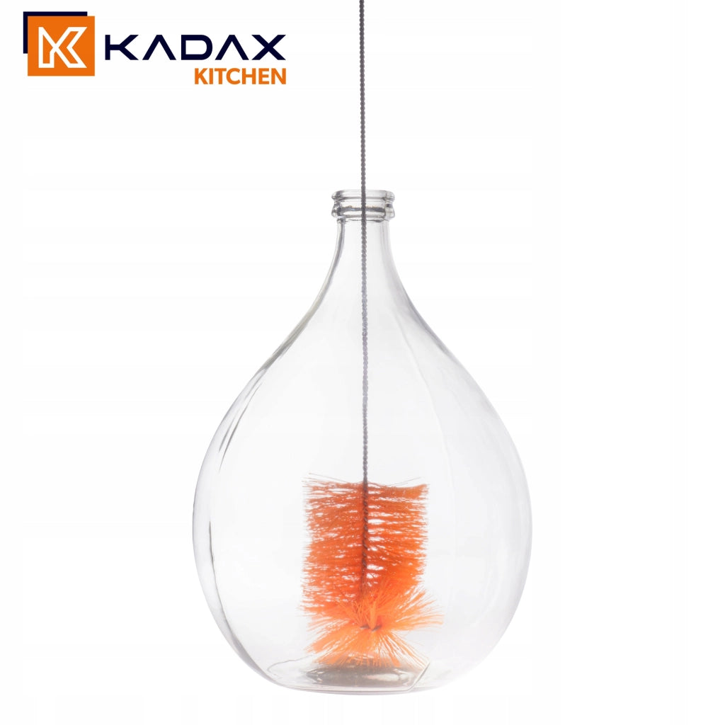 Spazzola KADAX per lavare palloncini, damigiane, galloni di vetro, lunga 90 cm, flessibile.
