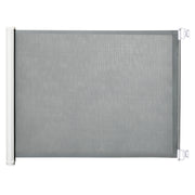 Cancelletto per Cani Estensibile 115x82,5 cm in Poliestere e Acciaio Bianco e Grigio