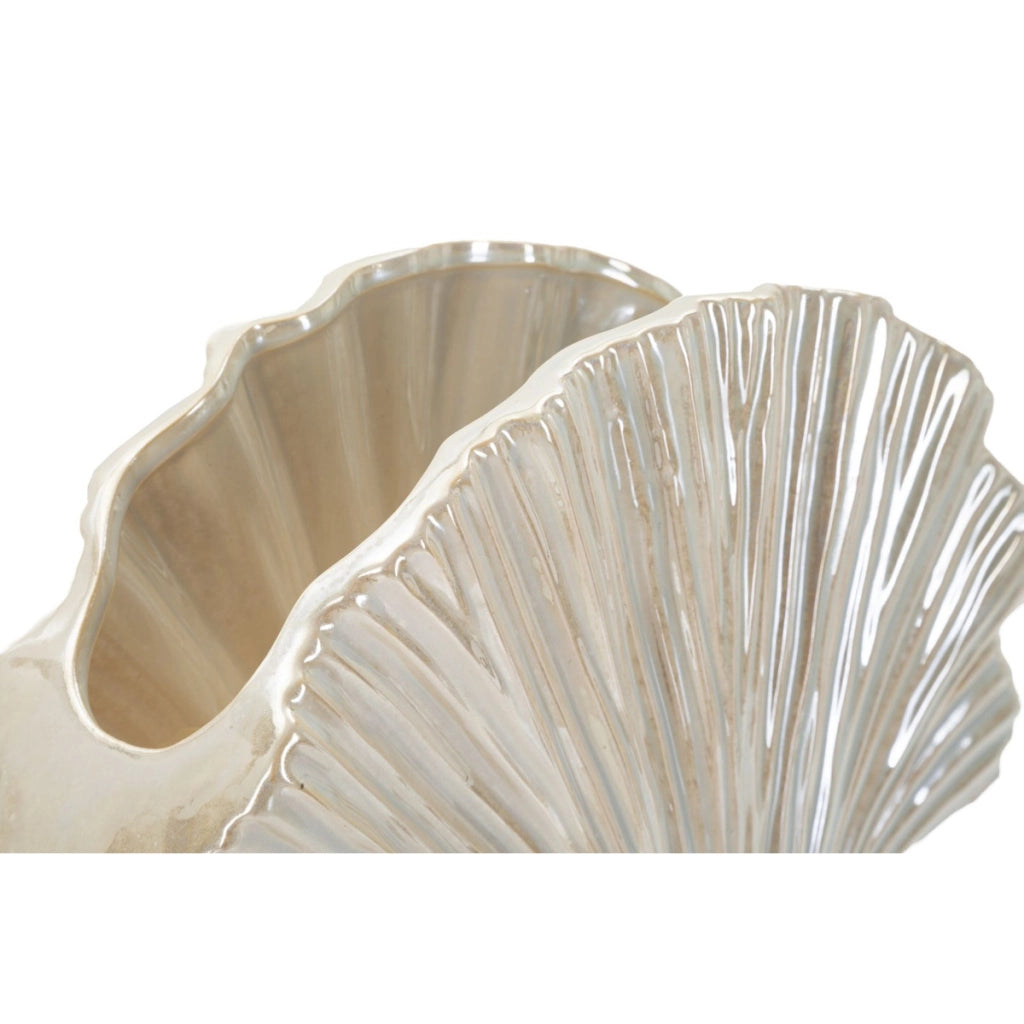 Vaso Decorativo VKH843, Bianco, Ceramica, 35,5x11,5x27 cm