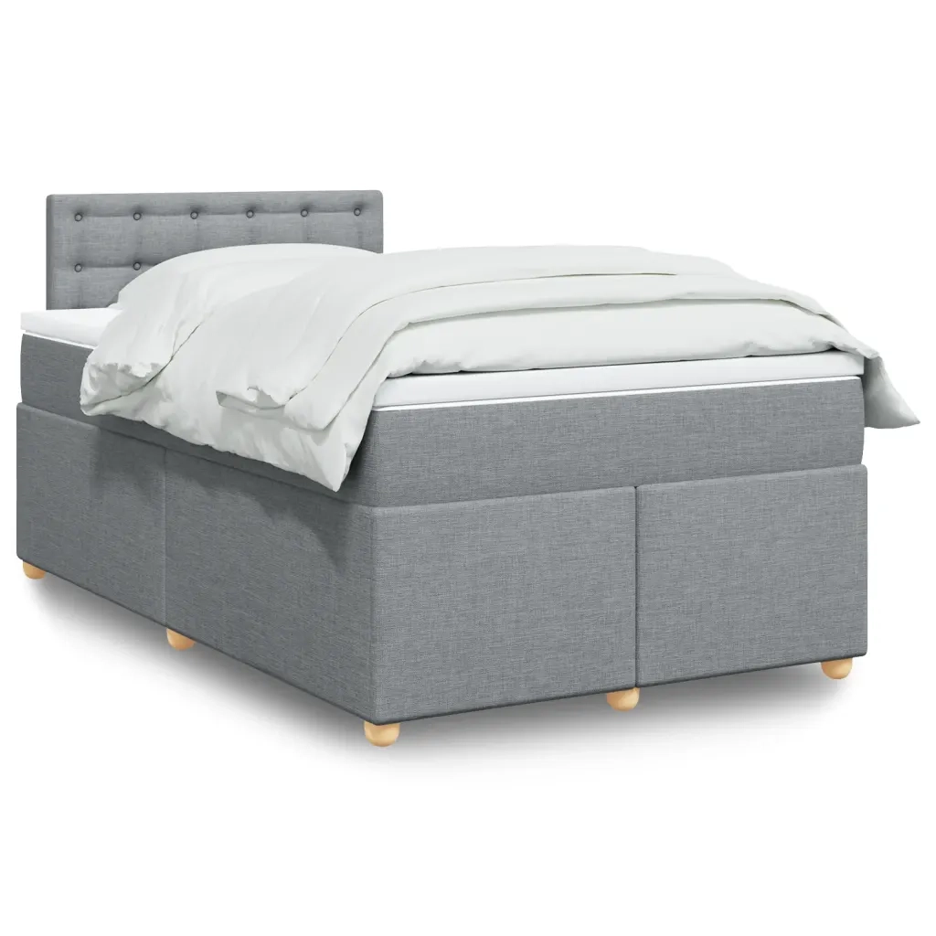 Giroletto a Molle con Materasso Grigio Chiaro 120x200cm Tessuto 3288961