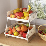 Credenza a due ante per frutta, verdura e snack in finitura bianca elegante