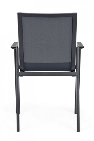 Set 4 Sedie da Giardino 56x61,5x88h cm con Braccioli Krion Antracite
