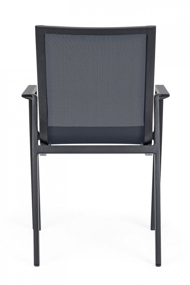 Set 4 Sedie da Giardino 56x61,5x88h cm con Braccioli Krion Antracite