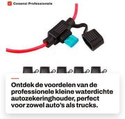Zecchino auto zekeringhouder impermeabile - 5 pezzi - supporto fusibile piano - cassa completamente modellata - inclusi 15 fusibili mini lame