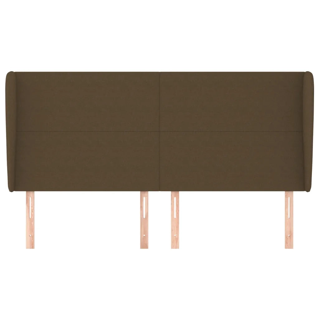 Testiera ad Orecchio Marrone Scuro 163x23x118/128 cm in Tessuto 3117685