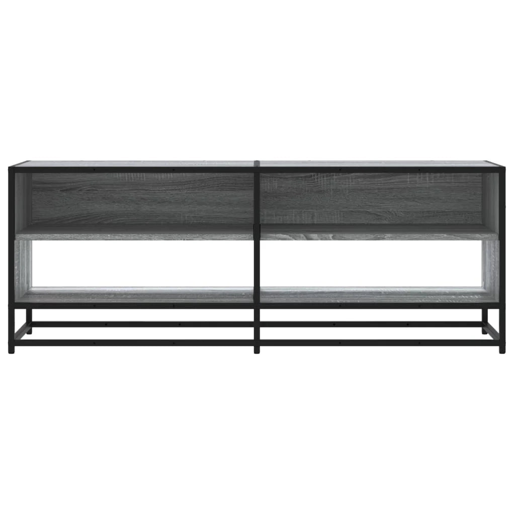 Mobile TV multimediale mensola TV credenza TV sala da pranzo soggiorno camera da letto Sonoma 120,5 x 40 x 46 cm legno ingegnerizzato e metallo grigio 02_0028381