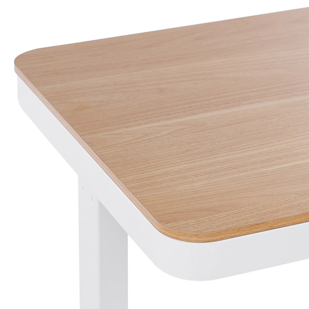 Scrivania elettrica ad altezza regolabile legno chiaro e bianco 120x60 cm ufficio studio lavoro