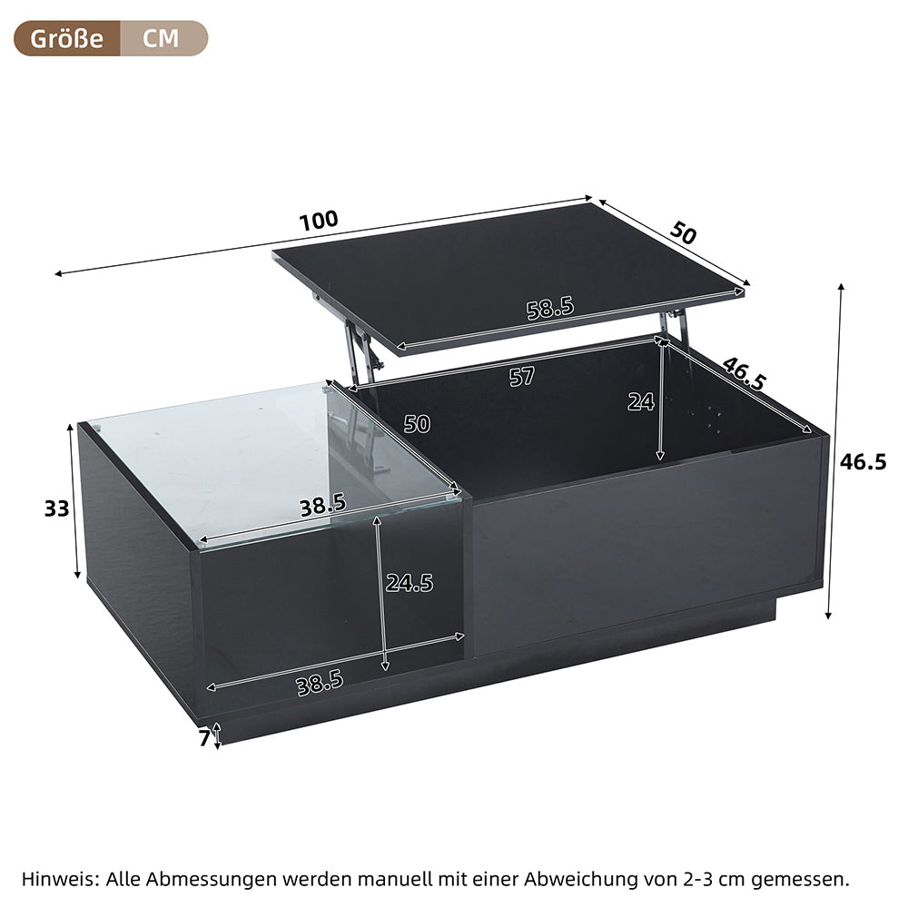 Tavolino-Xylo-50x100x33-46.5cm regolabile LED