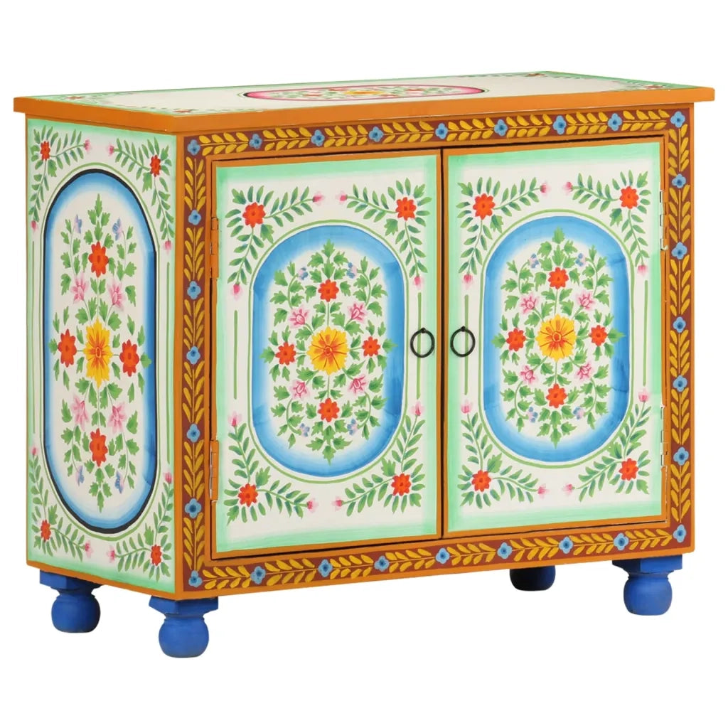 Credenza Dipinta a Mano 70x35x60 cm in Legno di Mango cod mxl 54783