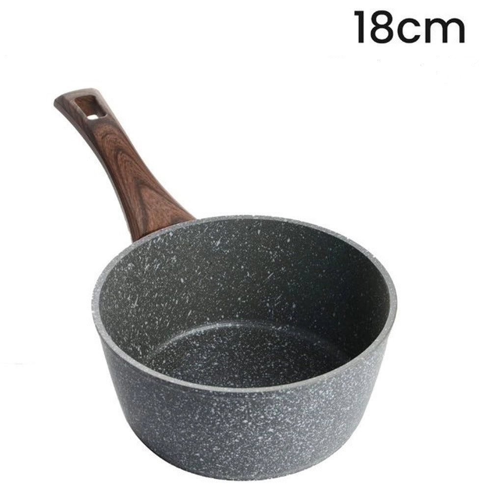 Trade Shop - Casseruola Con Manico Legno Pentola Antiaderente Antigraffio Per Induzione Da ø16 A 20cm -