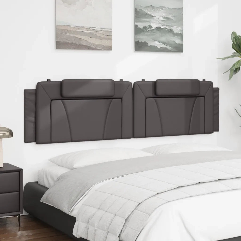 Cuscino Testiera Viana Grigio 200 cm in Similpelle 374817