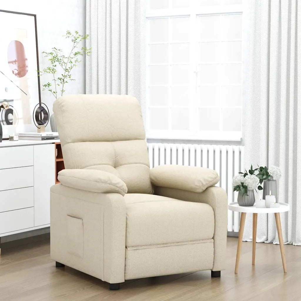 Divano Sedia-Poltrona Reclinabile in Tessuto Crema 376730