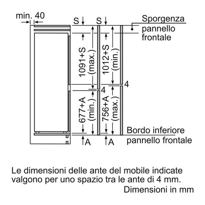 Bosch Serie 2 KIN86NSE0 frigorifero con congelatore Da incasso 260 L E Bianco
