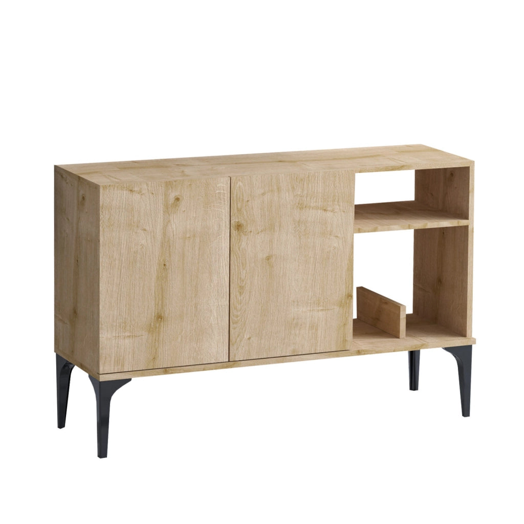 Credenza in legno "Oscar" - 120 x 40 x 80 cm - Rovere nero zaffiro